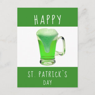 Carte Postale Joyeux St. Patrick`s day Bière verte