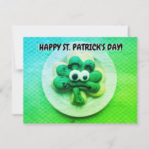 Carte Postale Joyeux St. Patrick's Day 4 Leaf Clover Cookie