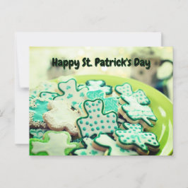 Carte Postale Joyeux St. Patrick's Day 4 Leaf Clover Cookies