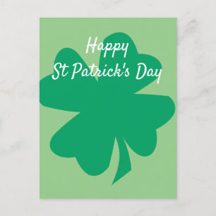 Carte Postale Joyeux St Patrick's Day Shamrock Leaf irlandais Cu