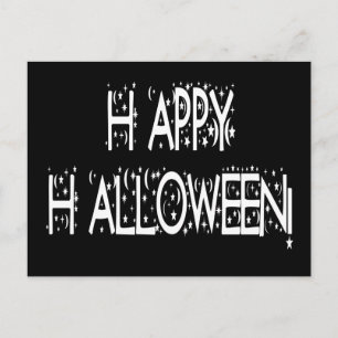 Carte Postale Joyeux texte d'Halloween