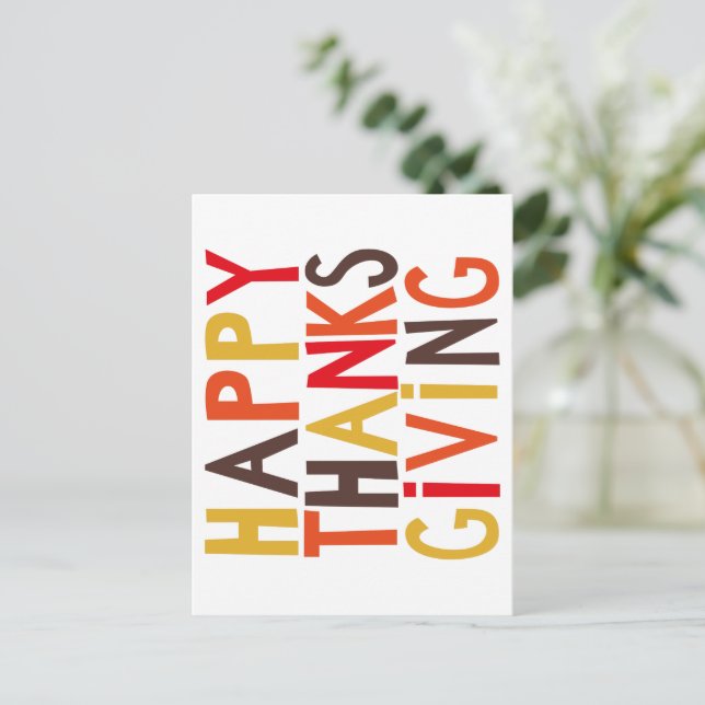 Carte Postale Joyeux Thanksgiving personnalisé ! (Debout devant)