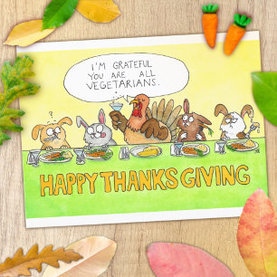 Carte Postale Joyeux Thanksgiving végétarien
