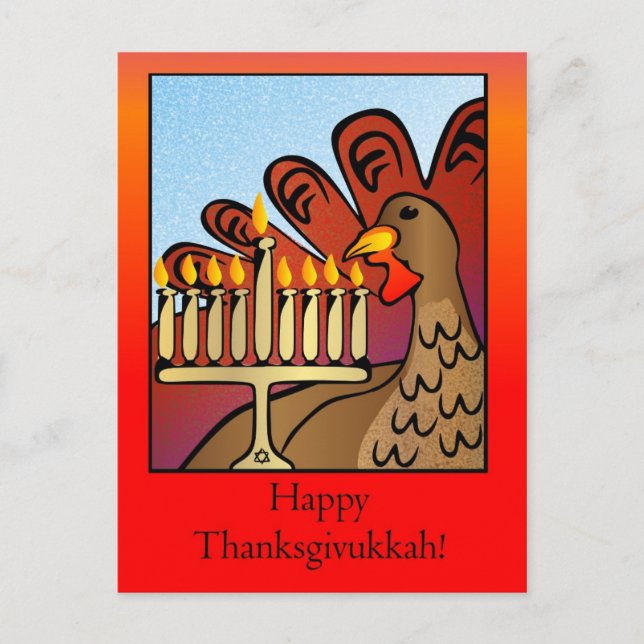 Carte postale Joyeux Thanksgivukkah (Devant)
