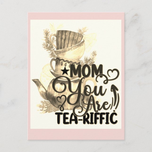 Carte Postale Joyeux Thé de la Fête des mères Amoureux Maman amu (Devant)