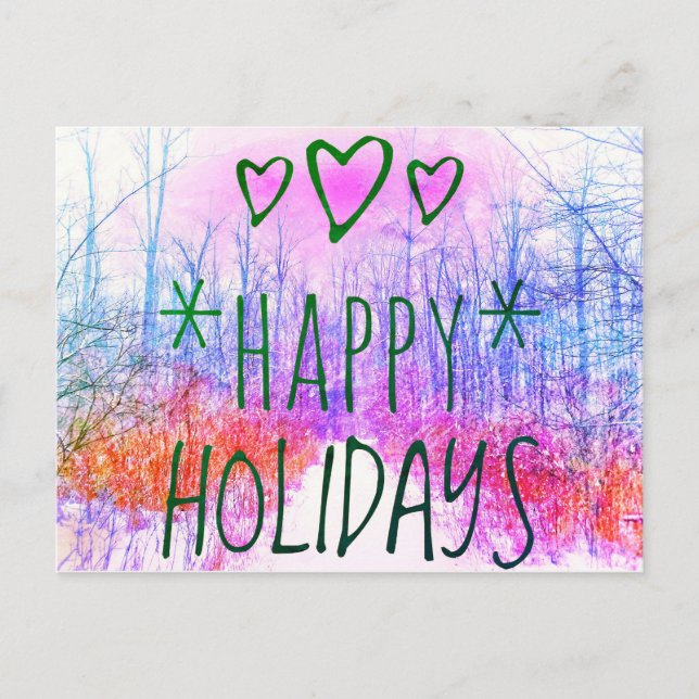 CARTE POSTALE JOYEUX VACANCES HIVER PATH POSTCARD (Devant)