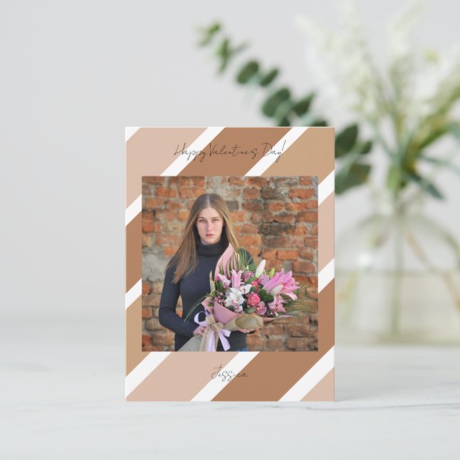 Carte Postale Joyeux Valentin`s Day Modern Script photo (Debout devant)