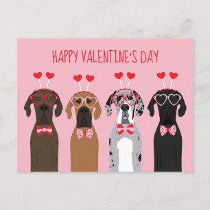 Carte Postale Joyeux Valentines Day Chiens de Danse