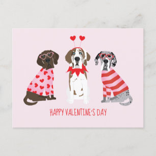 Carte Postale Joyeux Valentines Day Chiens de Danse