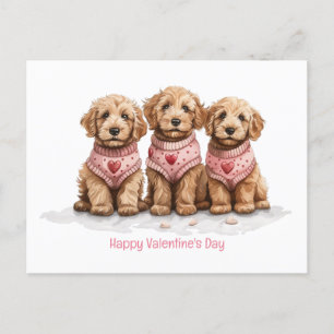 Carte Postale Joyeux Valentines Day Goldendoodle Dogs
