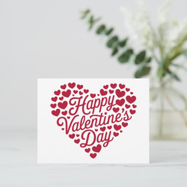 Carte Postale Joyeux Valentines Day Valentine Love Heart (Debout devant)