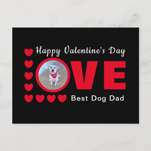 Carte Postale Joyeux Valentines Jour Chien Papa Coeurs Amoureux  (Devant)