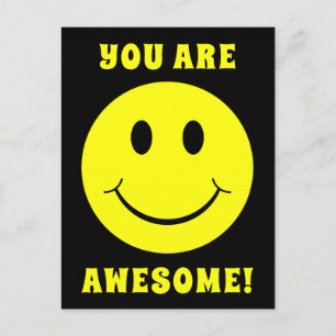 Carte Postale Joyeux Visage Jaune Vous Êtes Magnifique