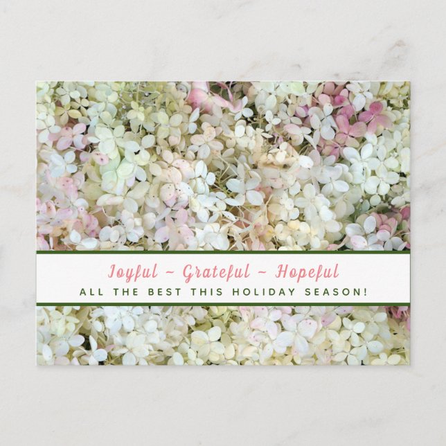 Carte postale Joyful-Grateful Hydrangea Holiday (Devant)