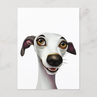 Carte Postale Joyful Whippet - Une oeuvre de style dessin animé