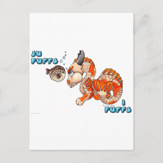 Carte Postale Ju Puffs, I Puffs mignon Koi bébé dragon