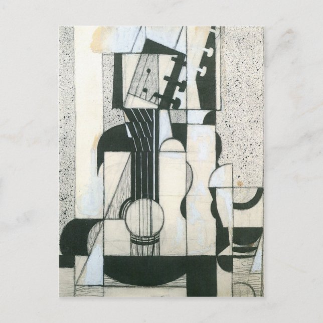 Carte Postale Juan Gris - Vie morte avec guitare (Devant)