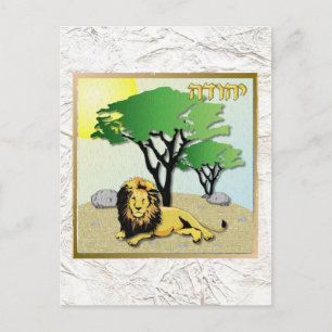 Carte Postale Judaïque 12 Tribus D'Israël Juda