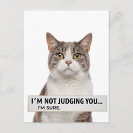 Carte Postale Judging Cat Sarcastic Quote Minimal Art