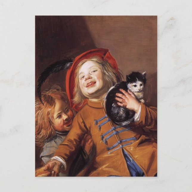 Carte Postale Judith Leyster - Enfants riants avec un chat (Devant)