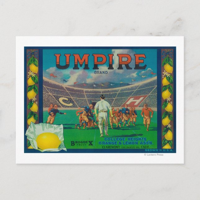 Carte Postale Juge-arbitre Lemon LabelClaremont, CA (Devant)