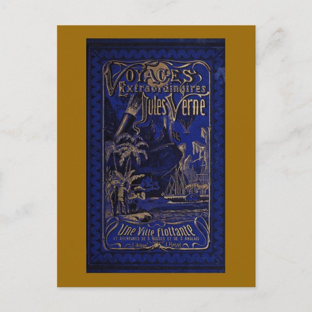 Carte Postale Jules Verne Une Couverture De Livre Antique Flotta (Devant)