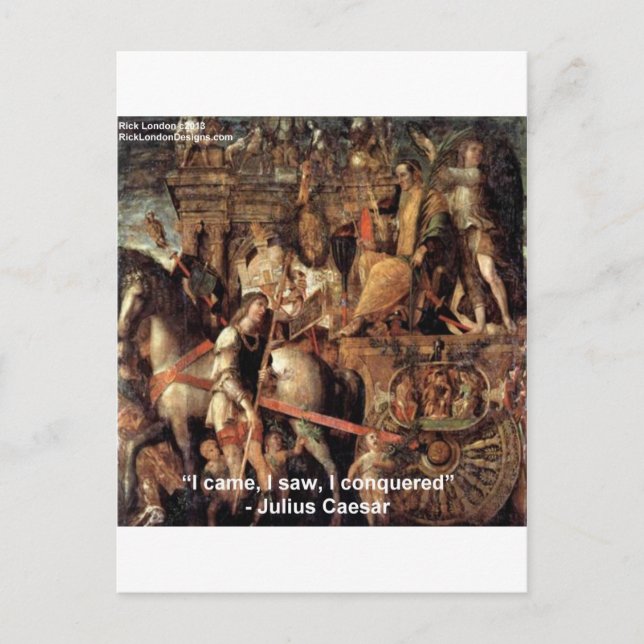 Carte Postale Julius César "J'ai conquis" Citation Cadeaux & Tee (Devant)