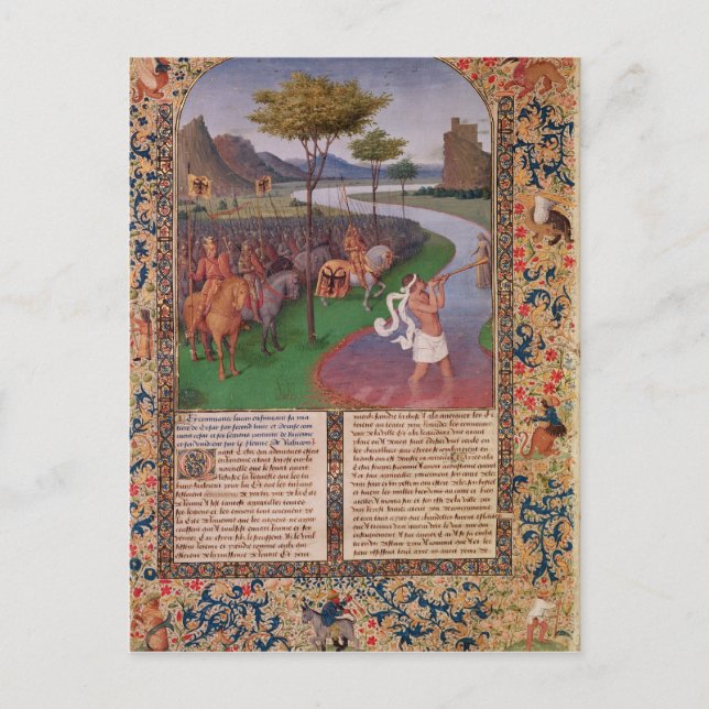 Carte Postale Julius César Traversant le Rubicon, vers 1470 (Devant)