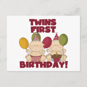 Carte Postale Jumeaux 1er anniversaire - T-shirts et cadeaux pou