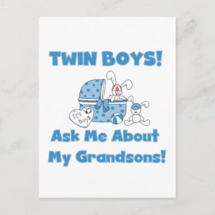 Carte Postale Jumeaux - Demandez à propos de mes petits-fils Tsh