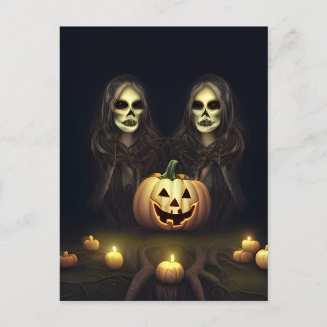 Carte Postale Jumeaux Halloween (Devant)