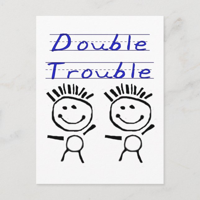 Carte Postale Jumeaux Stick Figure (Devant)