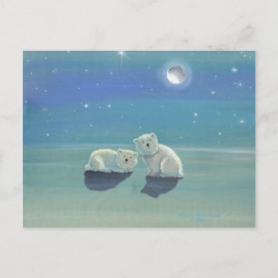 Carte postale Jumelée Hiver Polar Bear