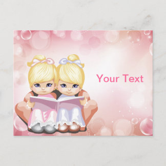 Carte postale jumelle blonde de filles