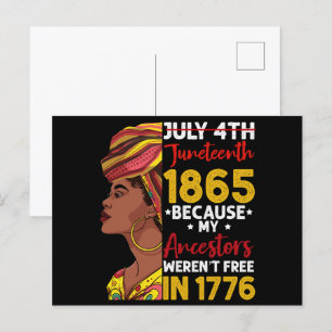 Carte Postale Juneteenth Parce que mes ancêtres n'étaient pas li