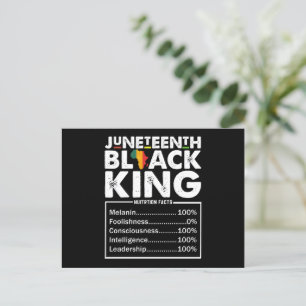 Carte Postale Junetten Black King Faits nutritionnels Melanin