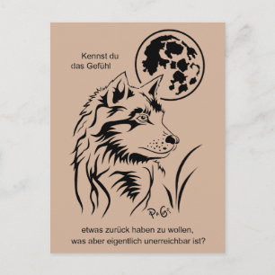 Carte Postale junger träumender Wolf Postkarte