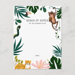 Carte Postale Jungle Baby shower Mots de conseil
