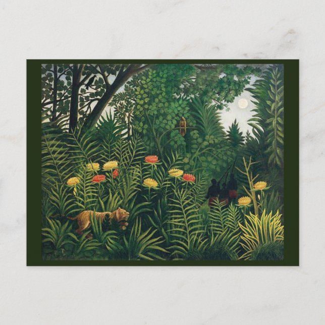 Carte Postale Jungle Folk Art de Rousseau (Devant)