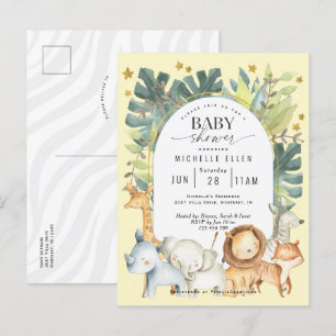 Carte Postale Jungle safari mignon moderne invitation neutre gen