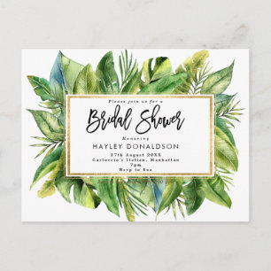 Carte Postale jungle tropicale fausse or nage invitation