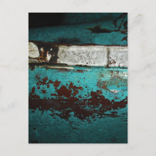 Carte Postale Junk Yard vintage car 50's aqua turquoise