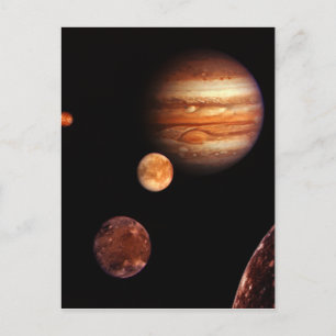 Carte Postale Jupiter Satellites Galiléens NASA