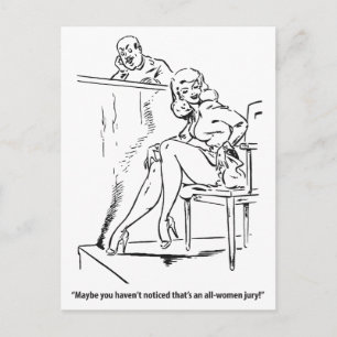 Carte Postale Jury entièrement féminin, humouristique vintage