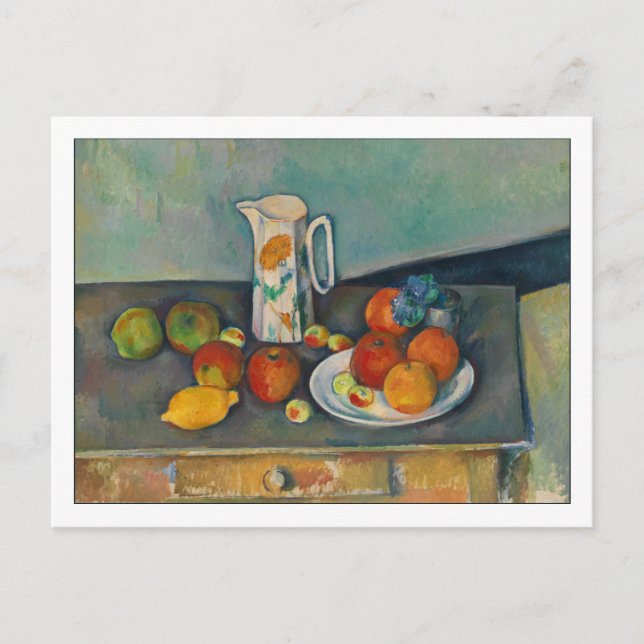 Carte Postale Jus de lait et fruits de Cézanne (Devant)