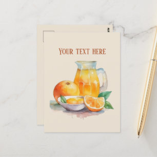 Carte Postale Jus d'orange mignon ajouter du texte