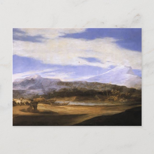Carte Postale Jusepe de Ribera - Paysage avec bergers (Devant)