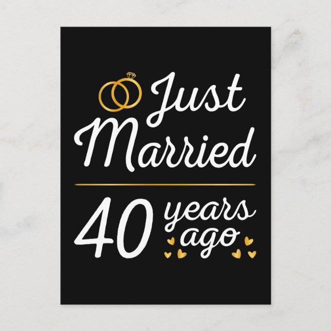 Carte Postale Just Married 40 Years Ago II (Devant)