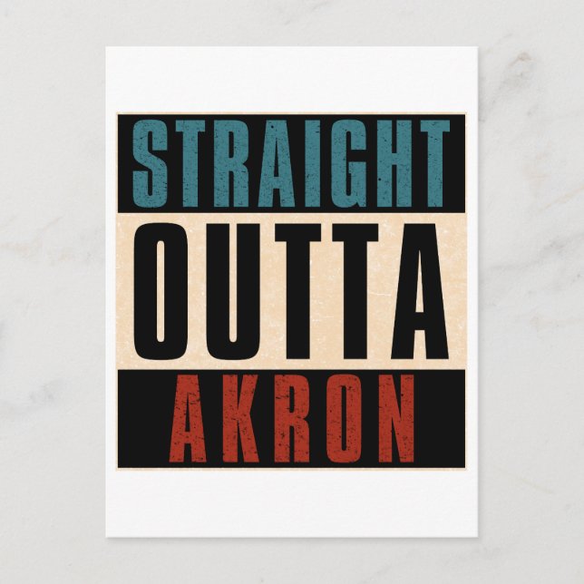 Carte Postale Juste En Face D'Akron Ohio OH (Devant)