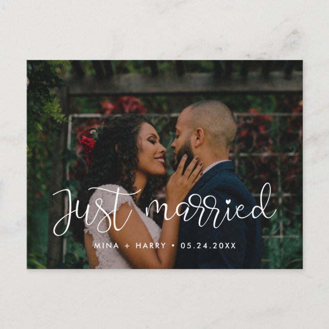 Carte Postale Juste marié photo mariage Whimsical (Devant)
